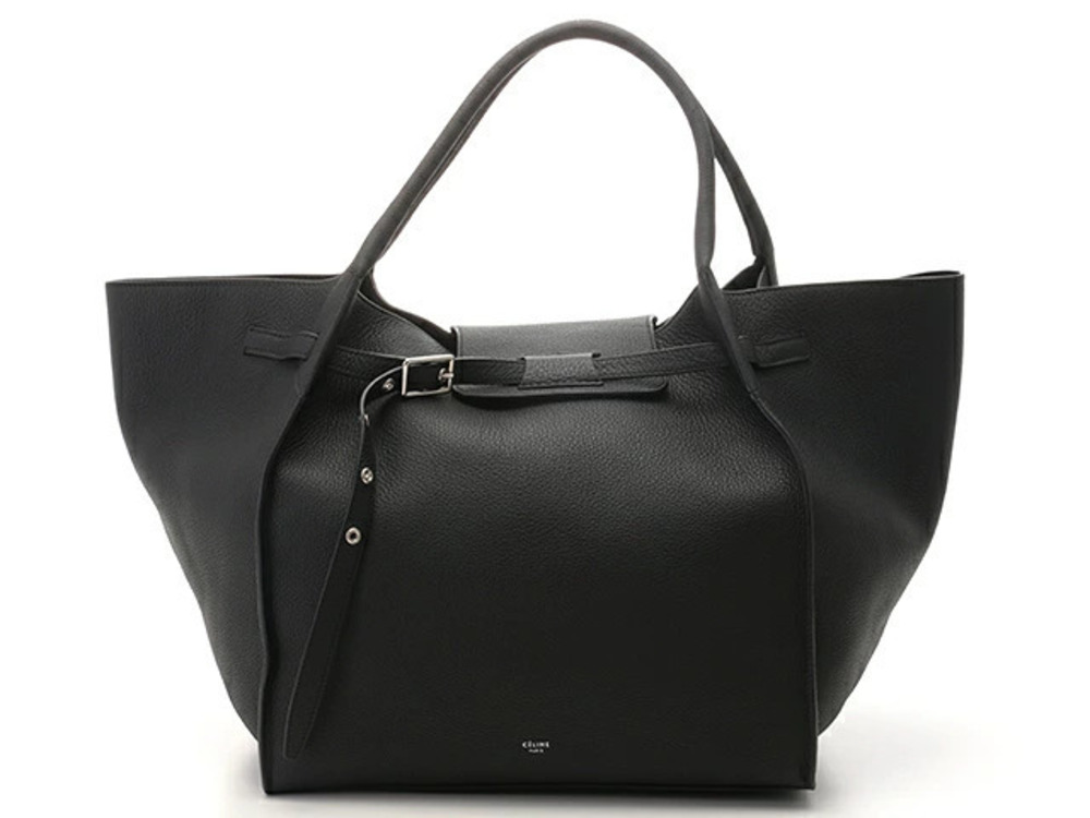 Celine Shoulder Bag Big Embossed Leather Black